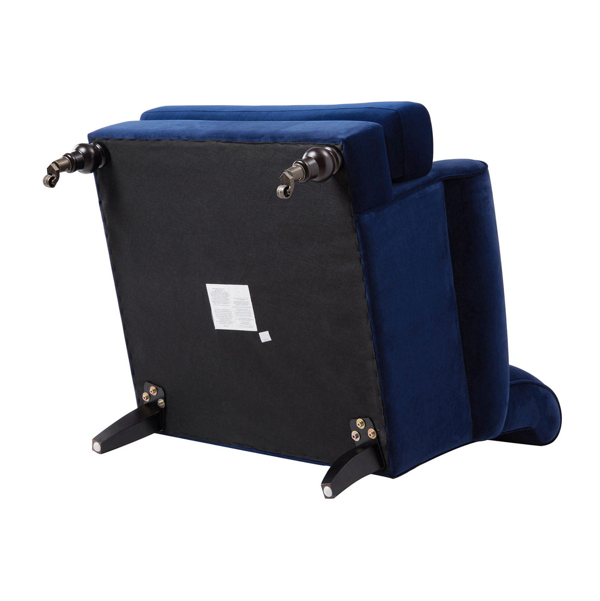 Accent Arm Chair blue velvet with casters and solid hardwood frame on Tampa Home & Garden Store