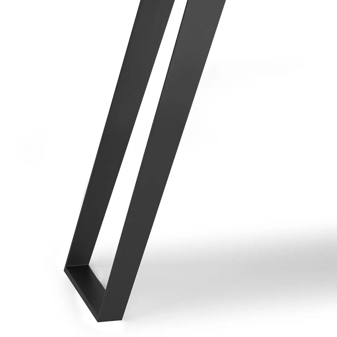 Lowry handcrafted console sofa table black metal frame with angled open-leg design on Tampa Home & Garden Store