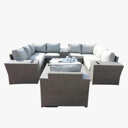Outdoor Wicker Sectional with Weather Cushions