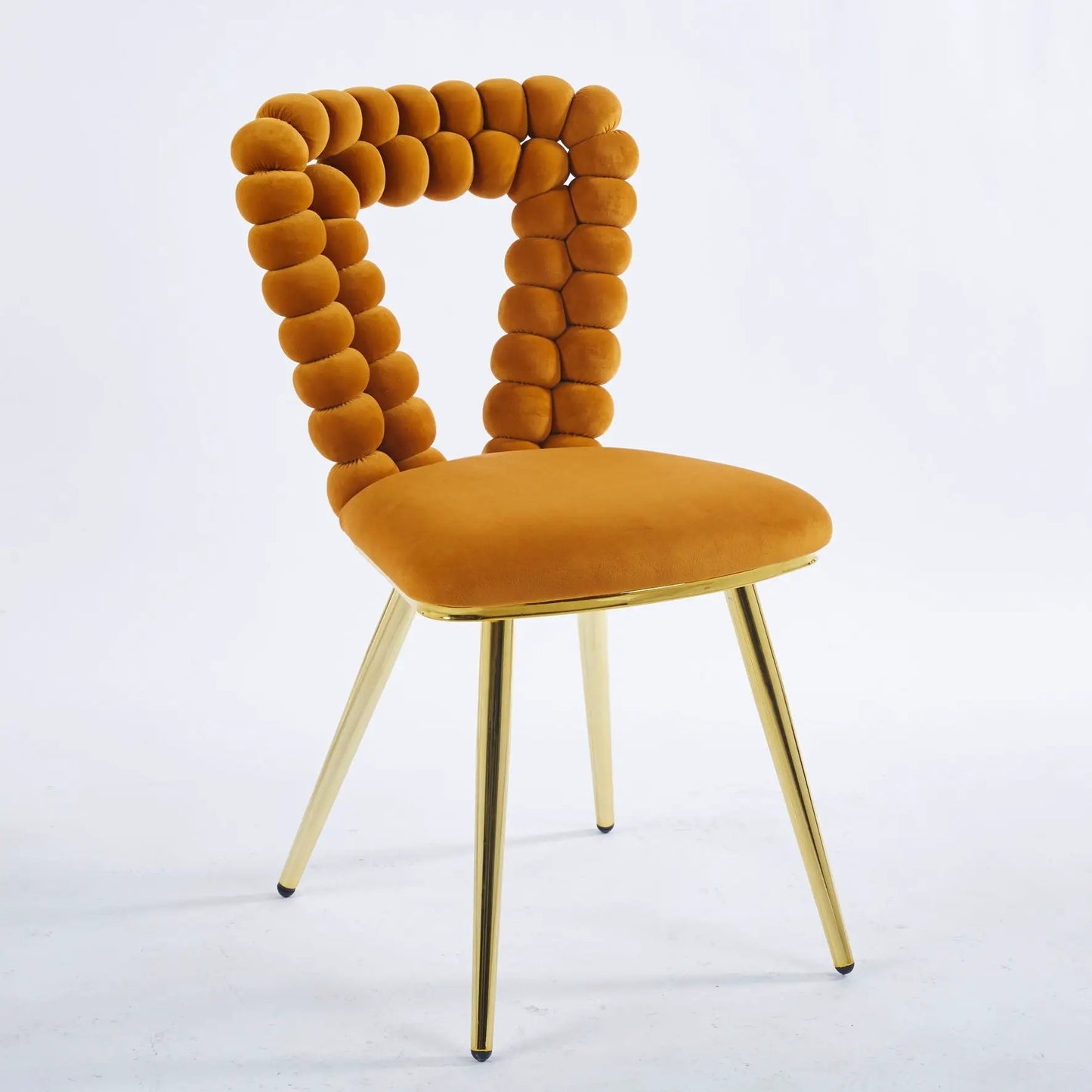 Modern Chair With Iron Tube Legs and Cushions