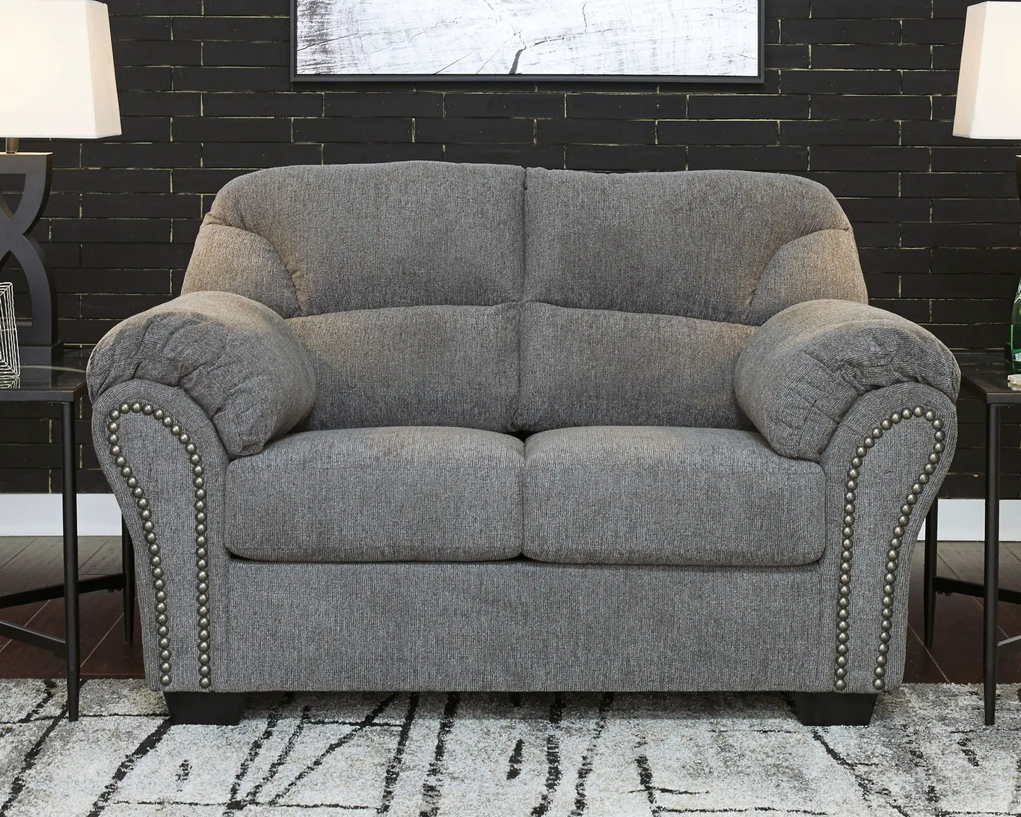 Allmaxx Loveseat Pewter Gray with Divided Back