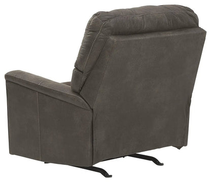 Navi Rocker Recliner gray fabric by Unique Piece Furniture with metal rocker base on Tampa Home & Garden Store