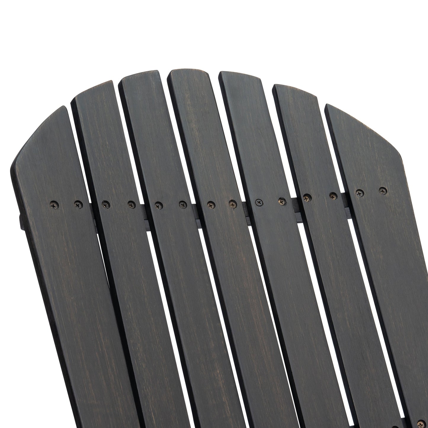 Malibu Adirondack Chair charcoal wood outdoor furniture by HouseOfZazla with visible screws on Tampa Home & Garden Store