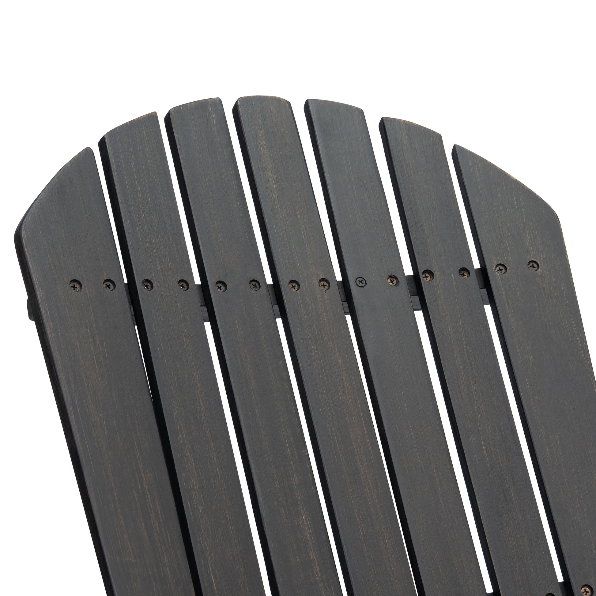 Malibu Adirondack Chair charcoal wood outdoor furniture by HouseOfZazla with visible screws on Tampa Home & Garden Store