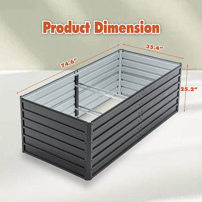 2-pack galvanized metal raised garden beds 74.6 x 35.4 x 25.2 in HouseOfZazla on Tampa Home & Garden Store