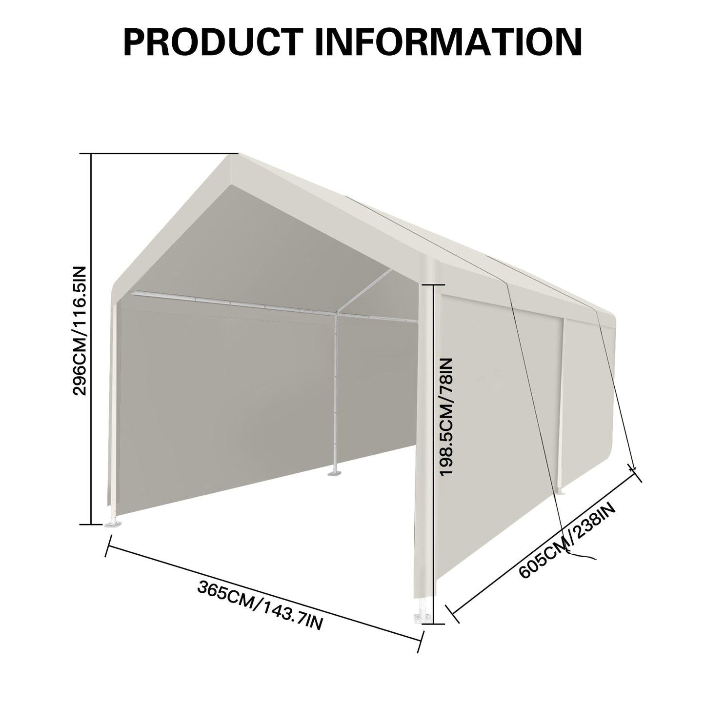Heavy Duty 12 X 20 Carport and Storage Shelter