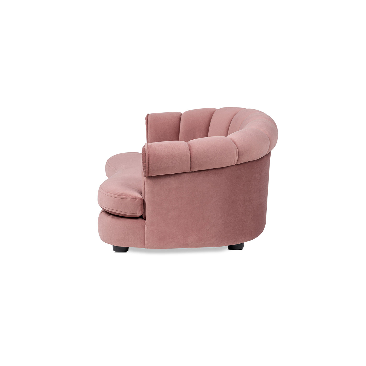 Halle 35.5-in Rolled-Arm Dog Bed with Channel-Tufted Back in pink velvet by HouseOfZazla on Tampa Home & Garden Store