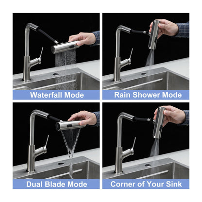 Stainless Steel Kitchen Sink with Faucet and Soap