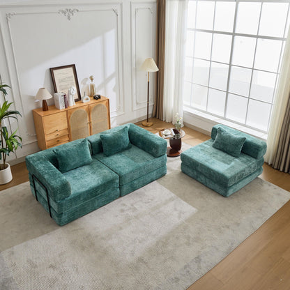 Convertible floor sofa bed teal modular futon sofa by HouseOfZazla for living room on Tampa Home & Garden Store