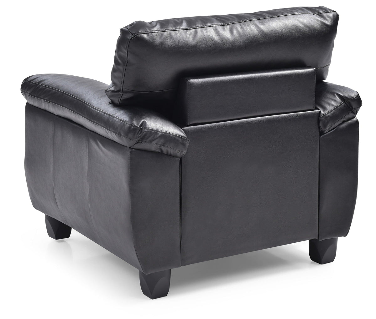 Accent chair with removable back and pocketed coil seat in black leather by HouseOfZazla on Tampa Home & Garden Store