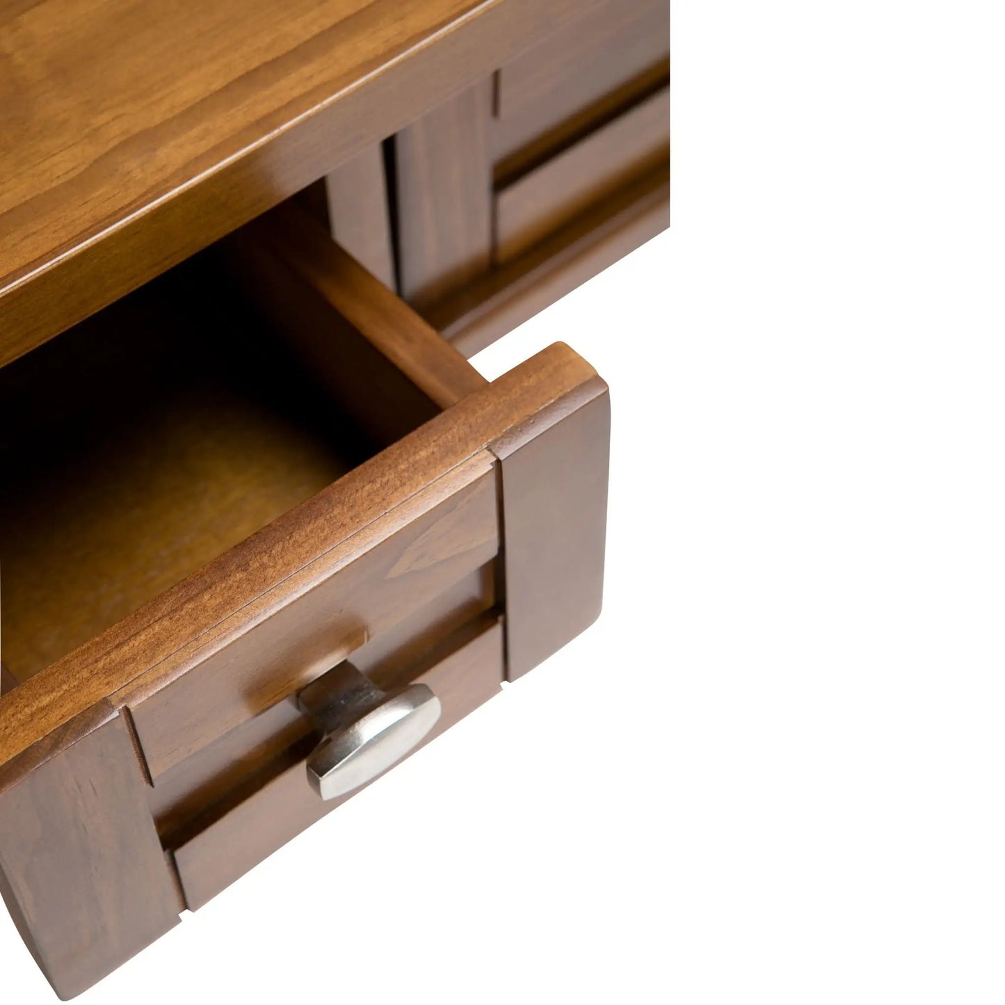 Warm Shaker Handcrafted Desk with warm wood finish and metal drawer pulls on Tampa Home & Garden Store
