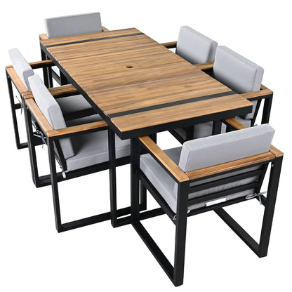 Seven Piece Outdoor Dining Table and Chair Set