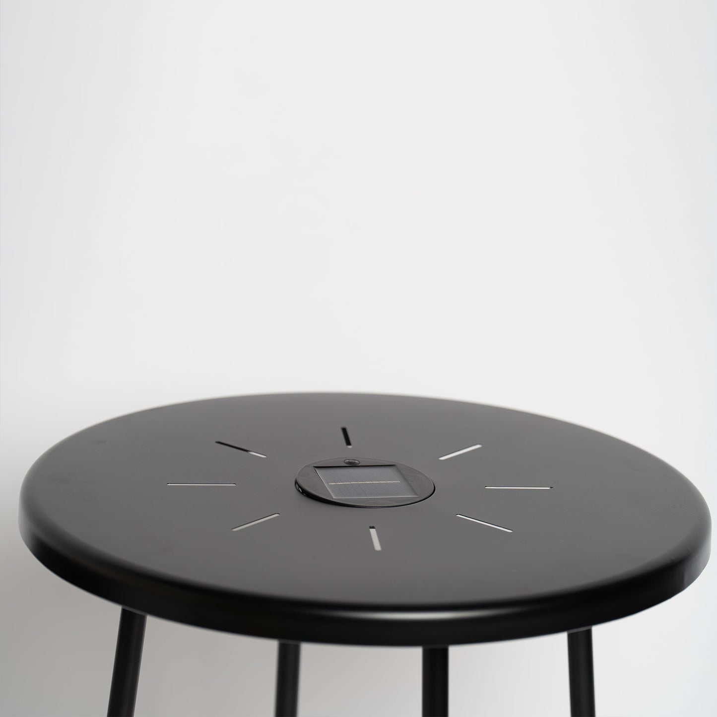 a Set of Two Solar Led Nesting Round Side Tables