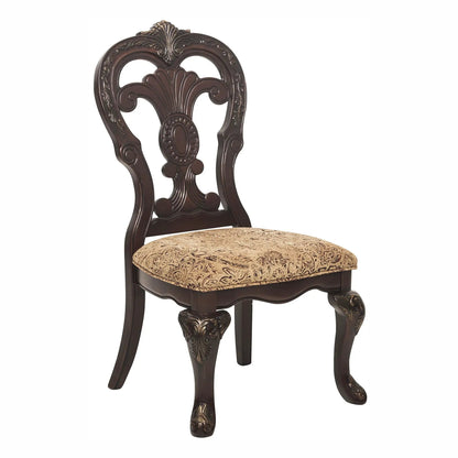 Side Chairs 2 Piece Set Cherry Upholstered Dining