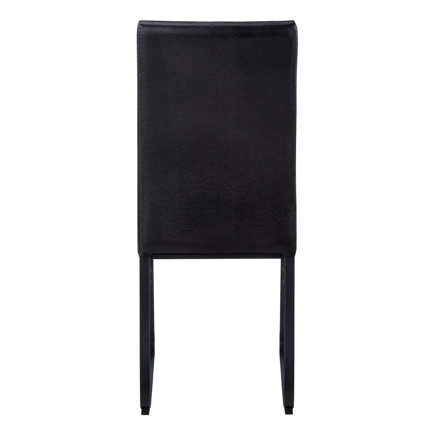 Dining Chair Side Upholstered black faux-leather set of 2 with tall back and metal legs on Tampa Home & Garden Store
