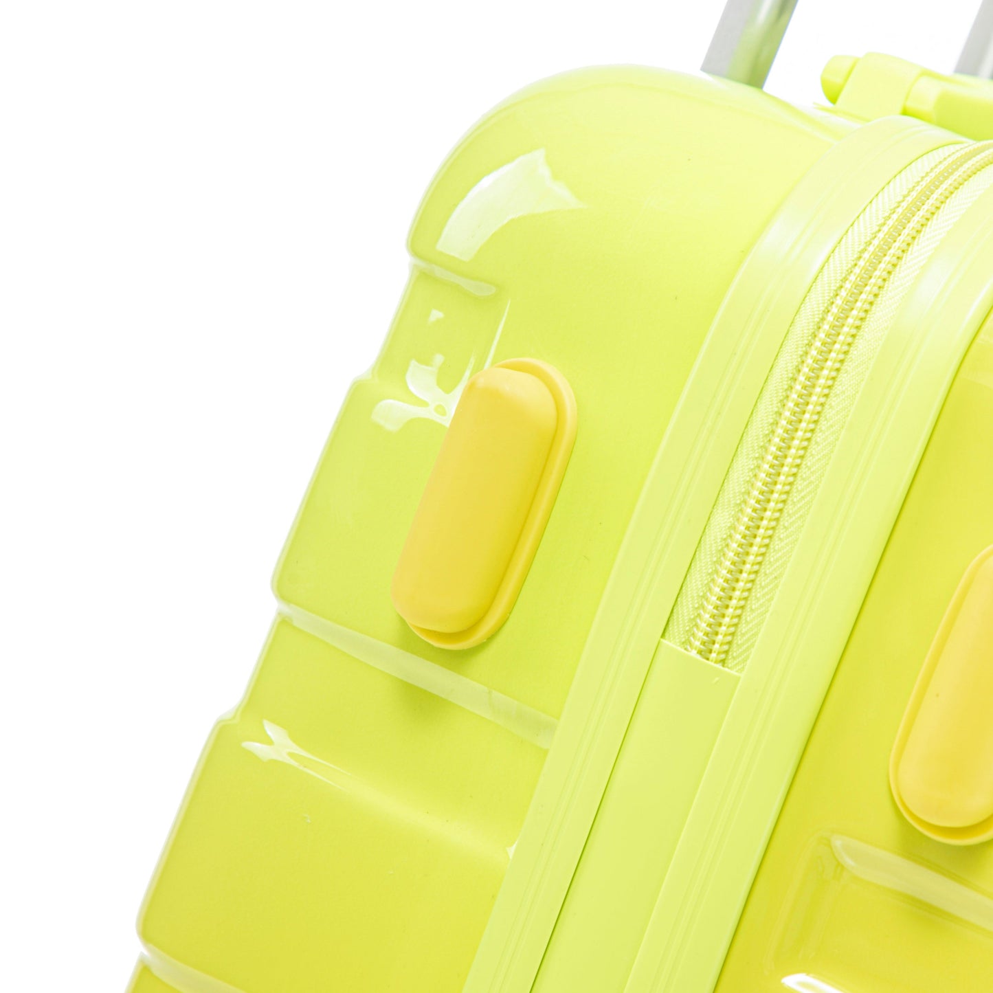 Gradient lime-yellow luggage set, polycarbonate spinner cases with zipper and handle, 2-piece on Tampa Home & Garden Store