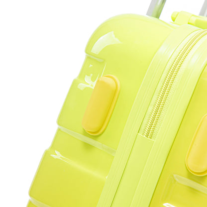 Gradient lime-yellow luggage set, polycarbonate spinner cases with zipper and handle, 2-piece on Tampa Home & Garden Store