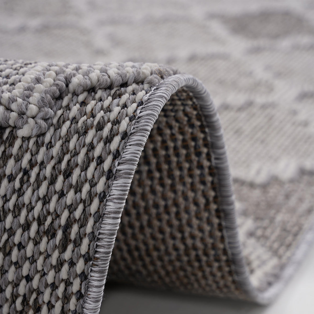 Guros Area Rug and Stain Resistant Weave gray/white loop pile by HouseOfZazla on Tampa Home & Garden Store