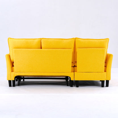 L-Shaped reversible chaise sectional sofa with storage in bright yellow upholstery on Tampa Home & Garden Store