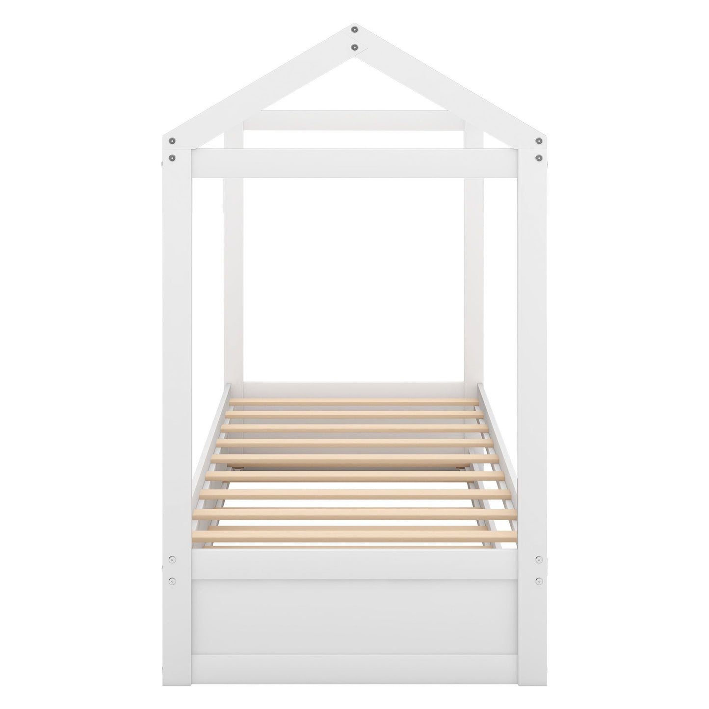 House Bed With Trundle Twin Size White wooden frame HouseOfZazla on Tampa Home & Garden Store