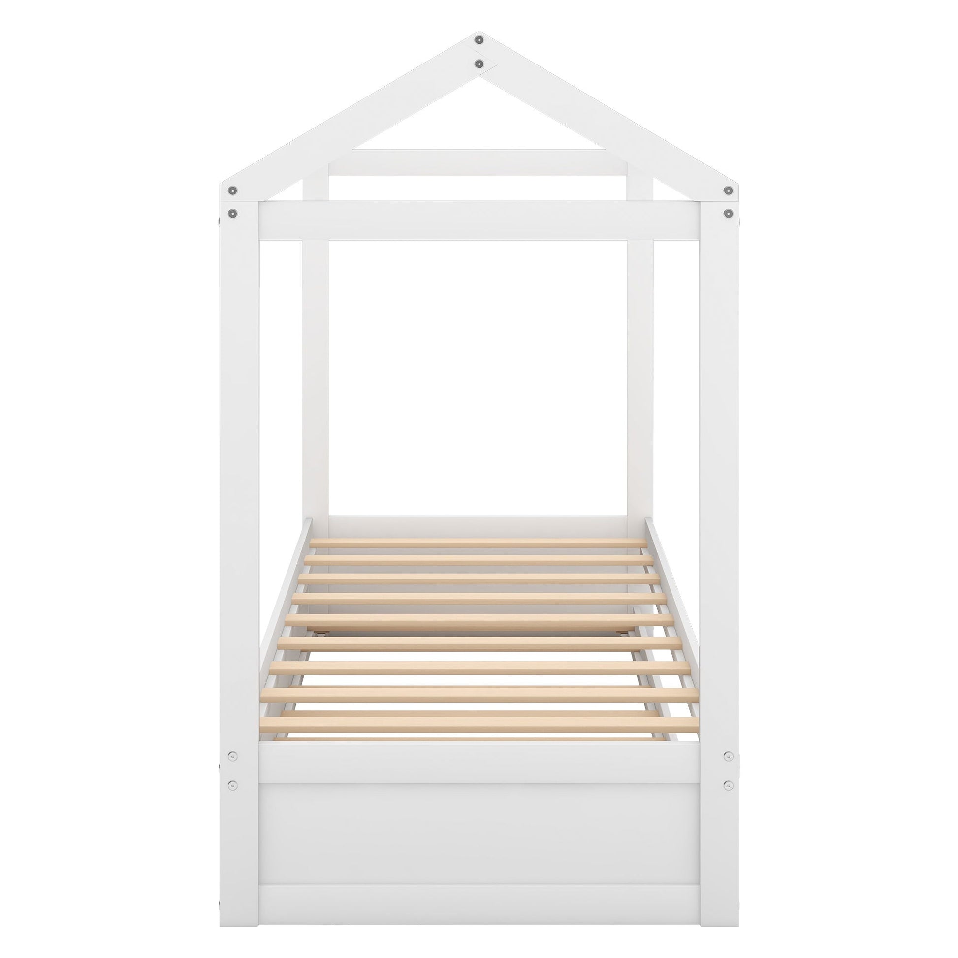 House Bed With Trundle Twin Size White wooden frame HouseOfZazla on Tampa Home & Garden Store