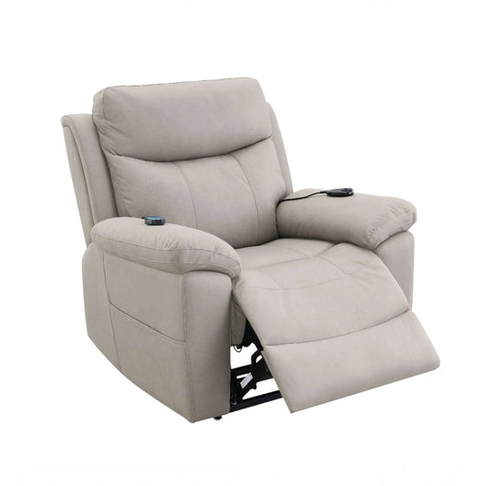 Chriki power motion recliner with lift and massage in beige fabric on Tampa Home & Garden Store