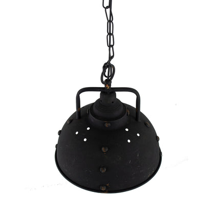 D10.4x11.4 Hanging Lamp black metal industrial pendant with chain on Tampa Home & Garden Store