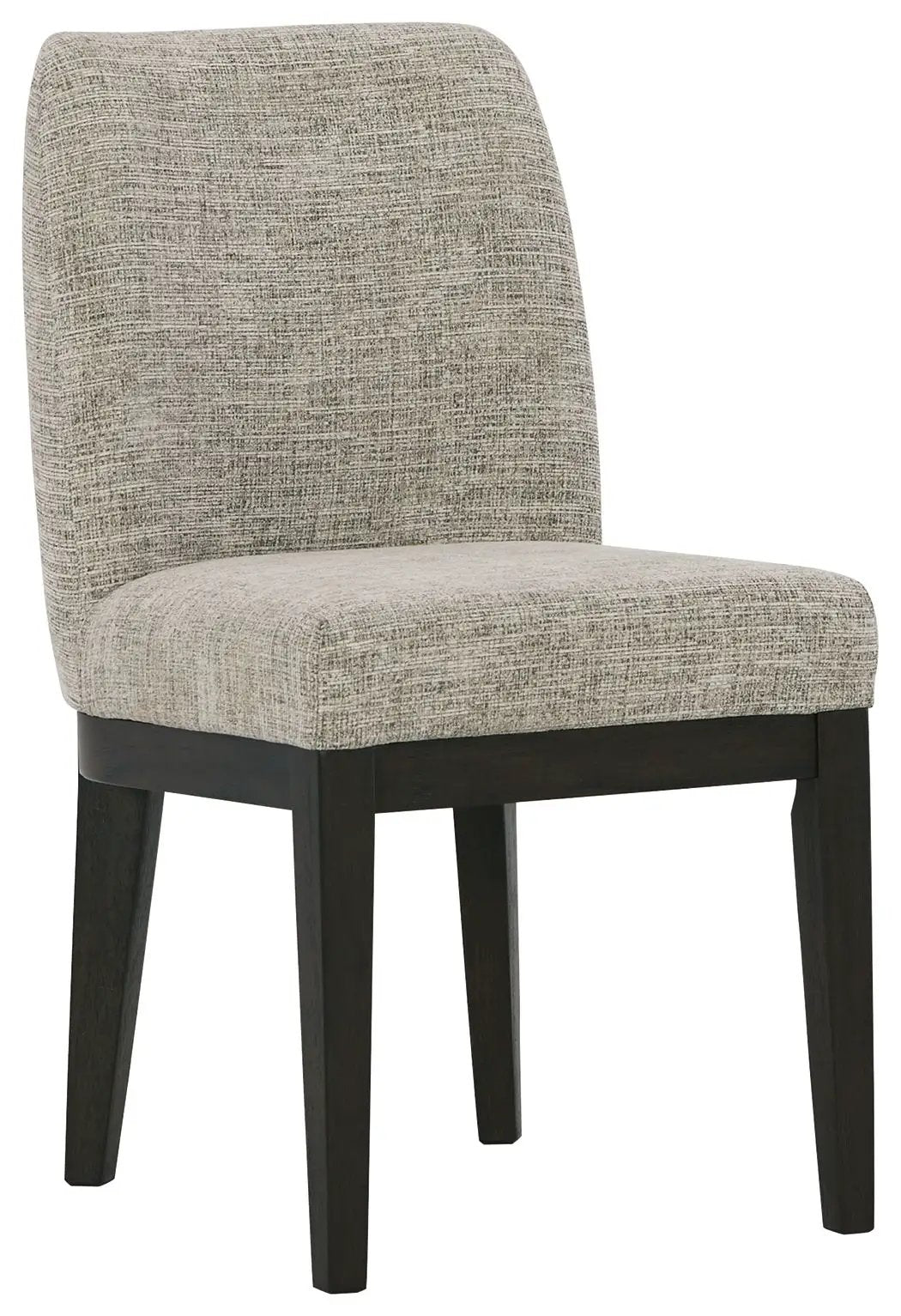 Burkhaus Dining UPH Side Chair set of 2 beige upholstery with dark brown legs on Tampa Home & Garden Store