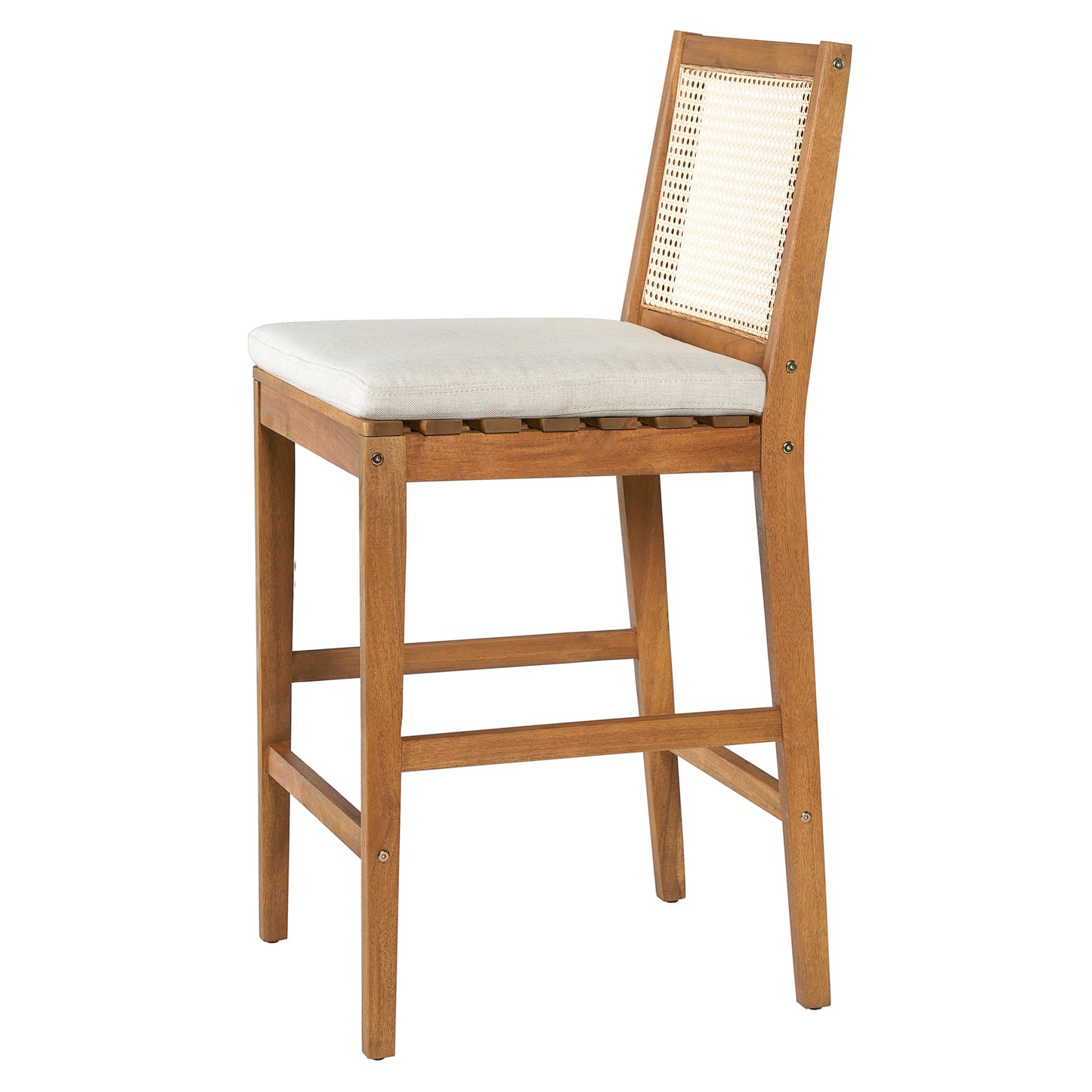 Kirkby Acacia Wood Outdoor Barstool with Cushion