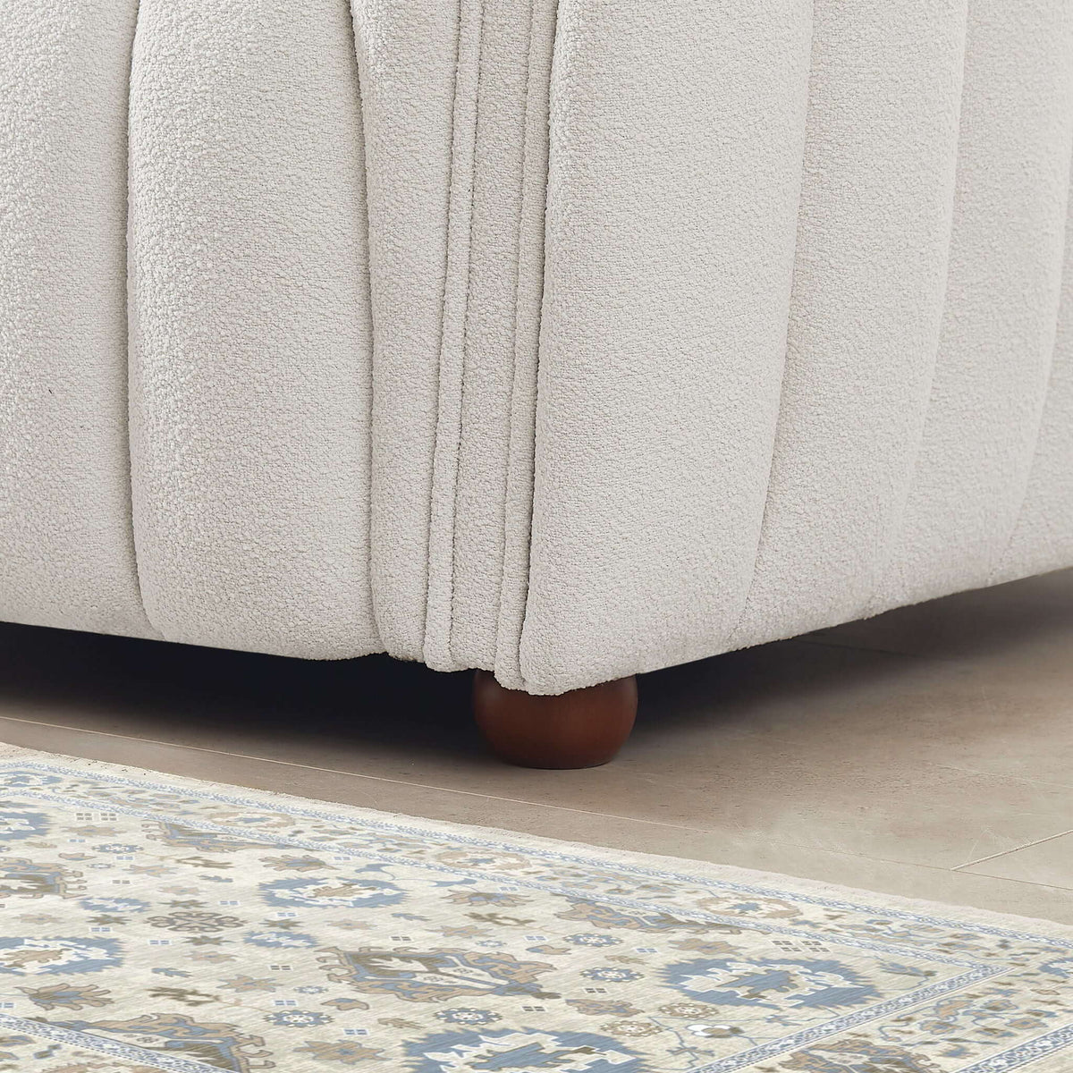 Mid-Century Modern boucle sofa beige with tight back HouseOfZazla on Tampa Home & Garden Store