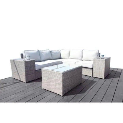 Outdoor Wicker Sectional with Weather Cushions