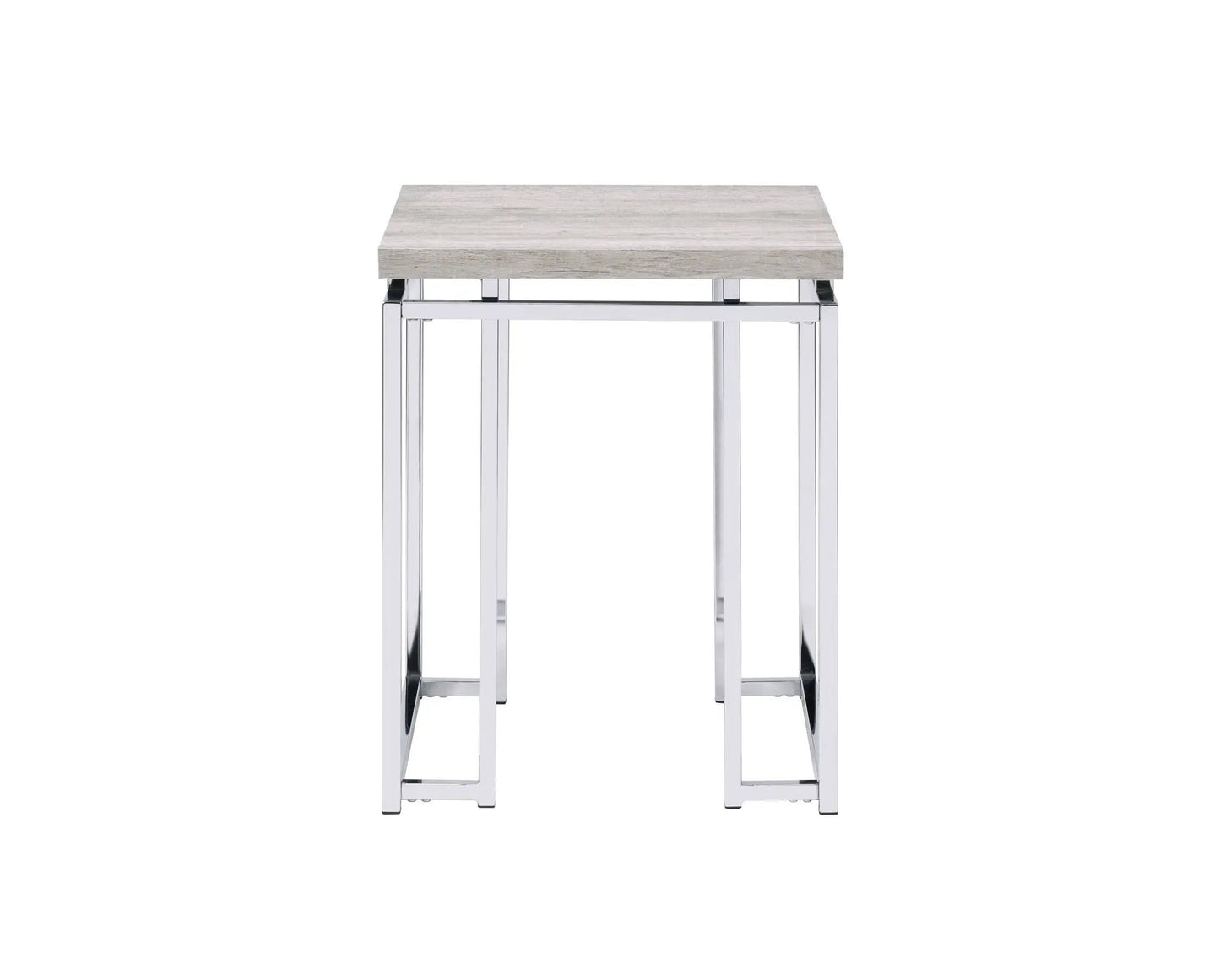 Chafik coffee table with light wood top and chrome legs, elegant details on Tampa Home & Garden Store