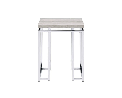 Chafik coffee table with light wood top and chrome legs, elegant details on Tampa Home & Garden Store