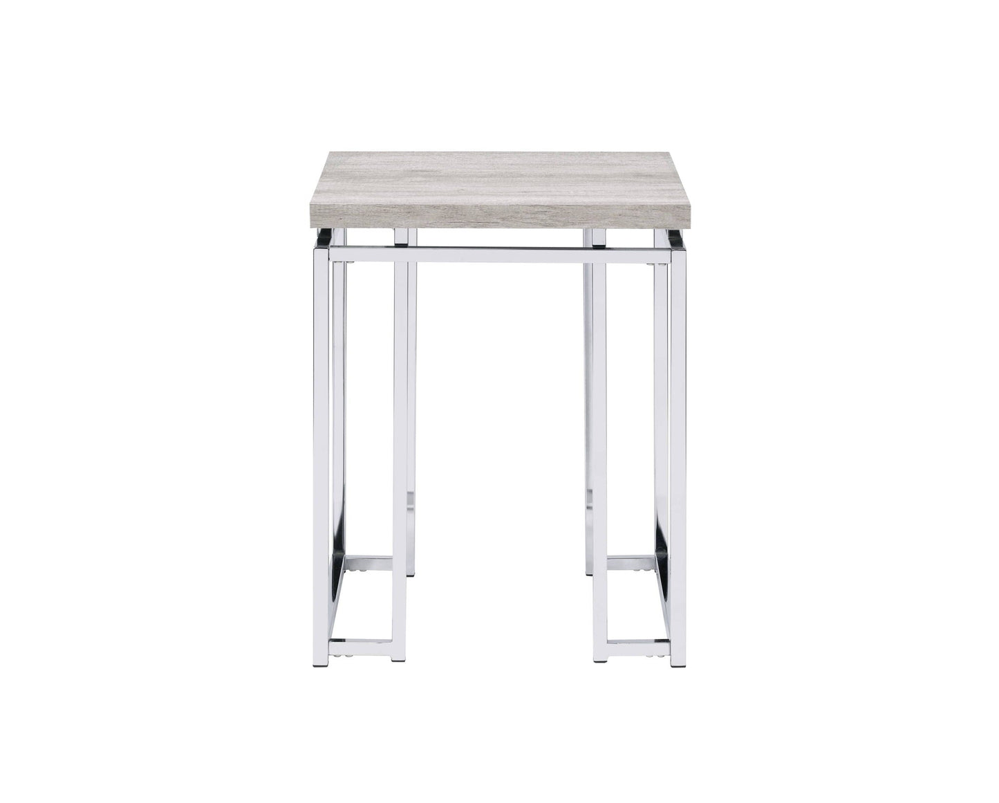 Chafik coffee table by HouseOfZazla with light wood top and chrome metal legs on Tampa Home & Garden Store