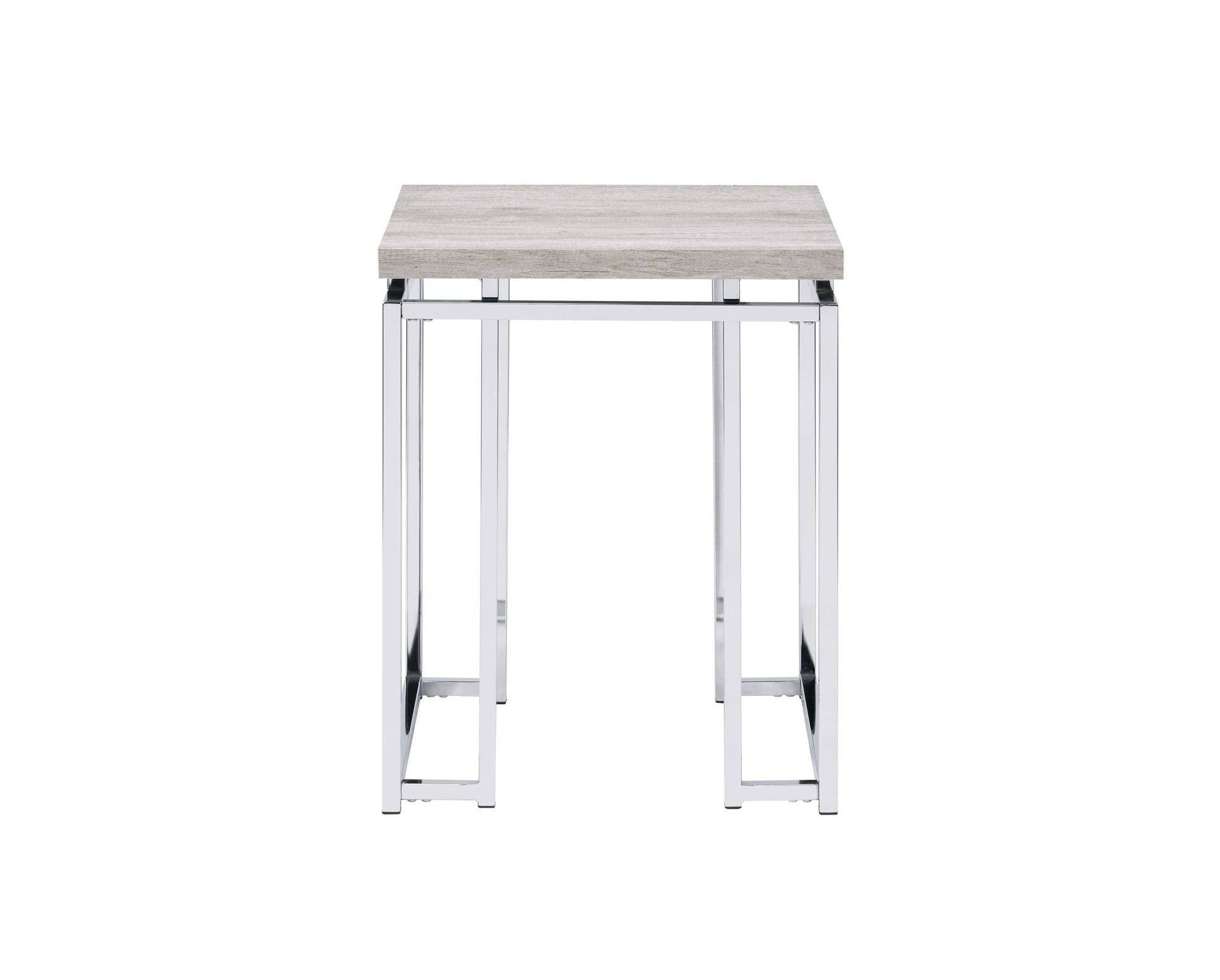 Chafik coffee table by HouseOfZazla with light wood top and chrome metal legs on Tampa Home & Garden Store