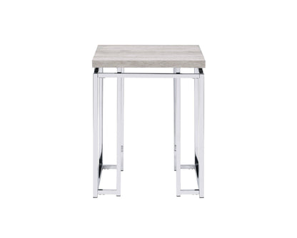 Chafik coffee table by HouseOfZazla with light wood top and chrome metal legs on Tampa Home & Garden Store