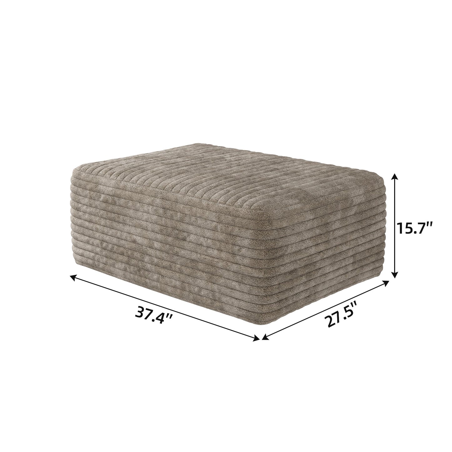 37.4in sofa ottoman taupe textured fabric HouseOfZazla no assembly on Tampa Home & Garden Store