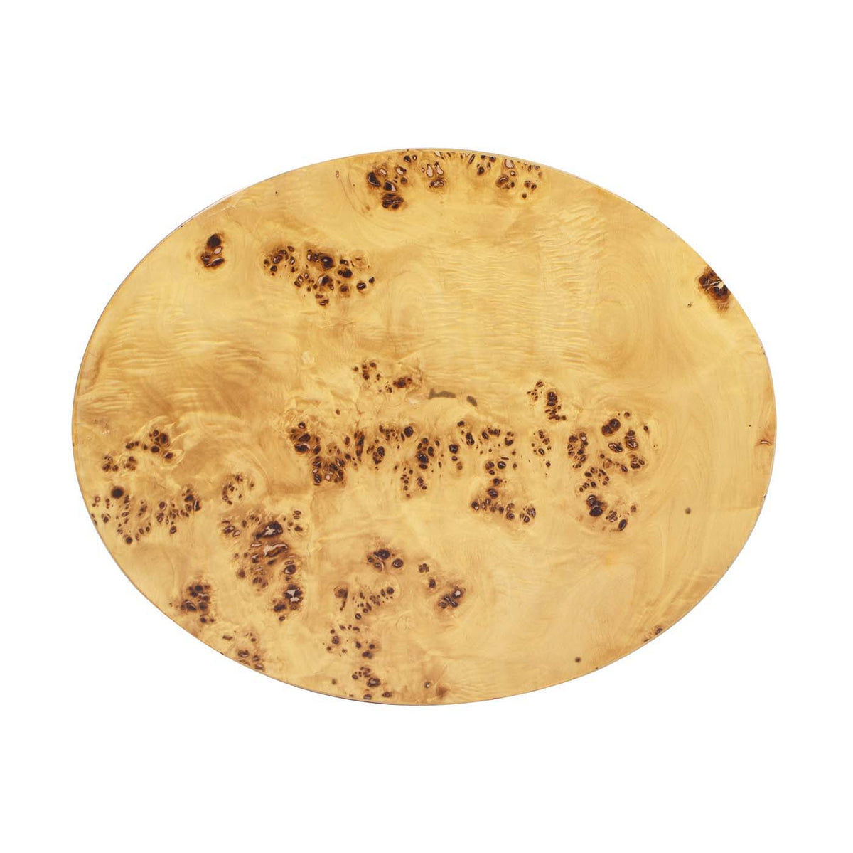 Accent oval pillar side table with burl wood veneer in light brown by HouseOfZazla on Tampa Home & Garden Store
