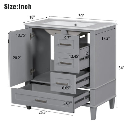 Bathroom Vanity With Sink Solid Wood Cabinet