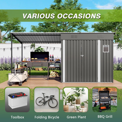 Heavy Gray Storage Shed and the Pergola Combo