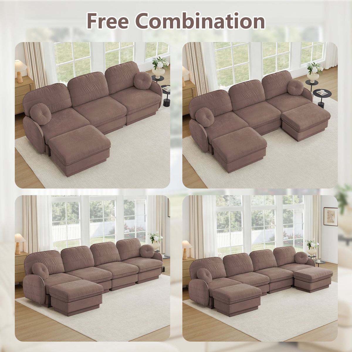 Elegant Chenille Cloud And A Four Seater Sofa