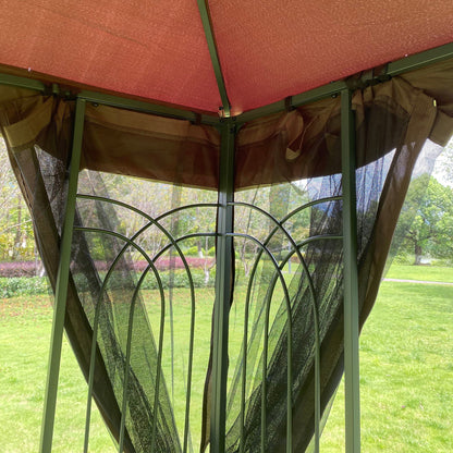 13x10 Outdoor Gazebo Canopy With Double Roof