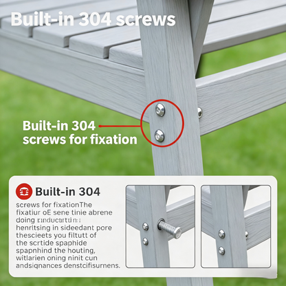 HDPE outdoor dining set with table and six chairs, HouseOfZazla, 304 screws for fixation on Tampa Home & Garden Store