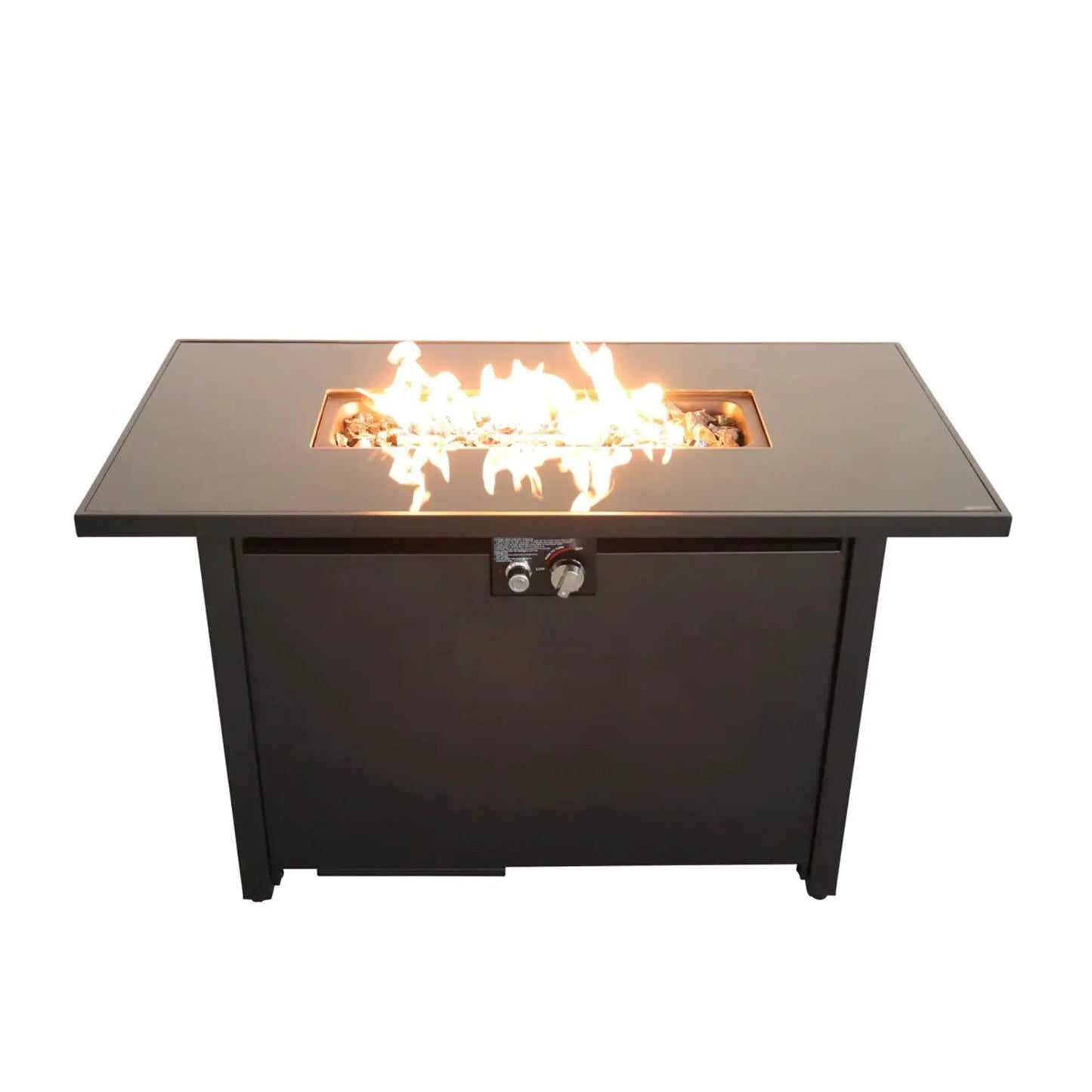 Rectangle Fire Pit and Fuel Versatility Black