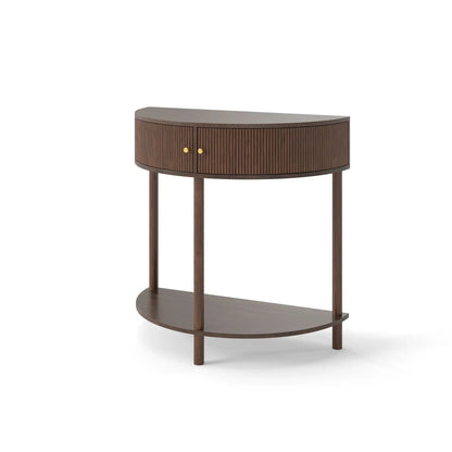 Demi Lune Console Table with 2 Storage Drawers