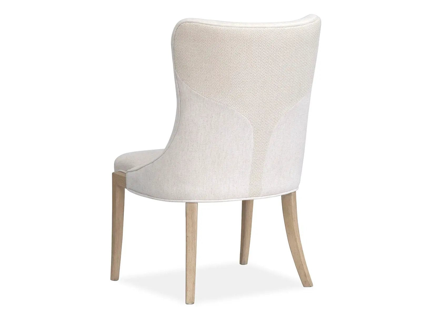Sunset Cove Upholstered Host Chair Sanibel Brown beige fabric with light wood legs on Tampa Home & Garden Store
