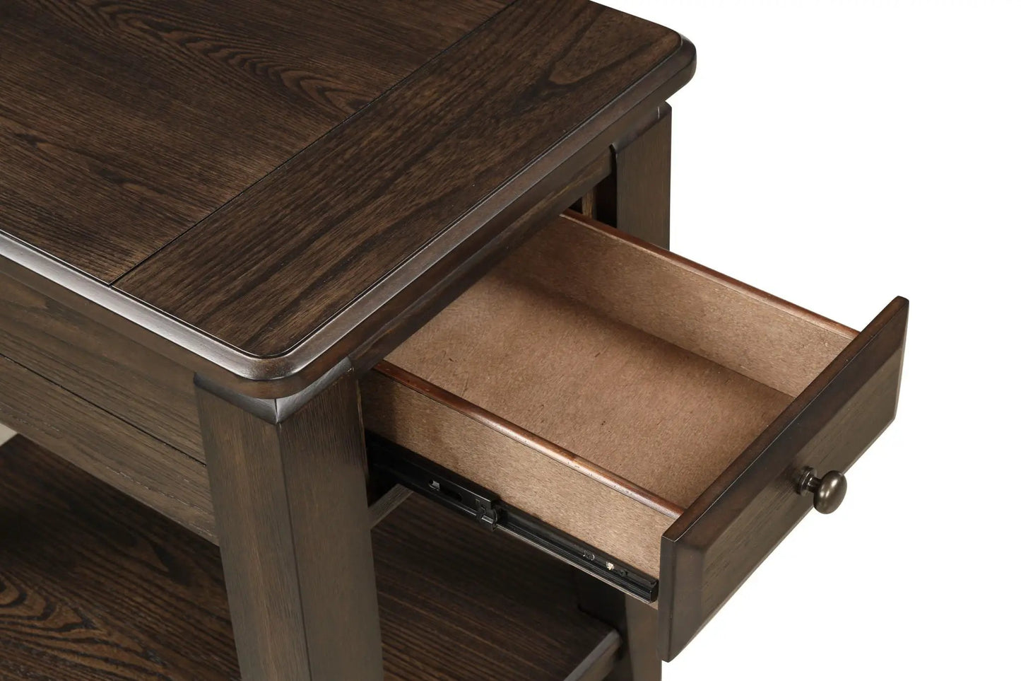 Mahogany Traditional Table With Storage Drawer
