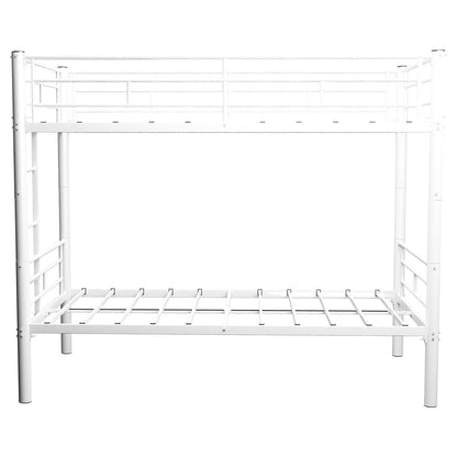 Metal Convertible Bunk Bed Frame with Guardrail