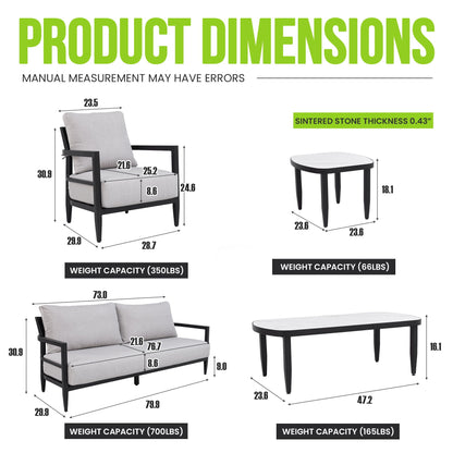 Outdoor Conversation Set with Sunbrella Cushions