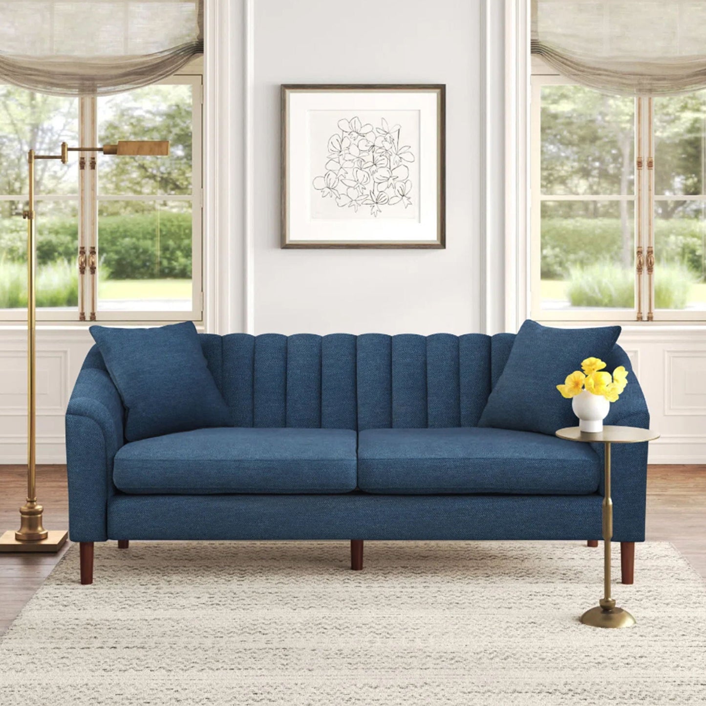 Contemporary Three Seater Sofa with Button Stitch